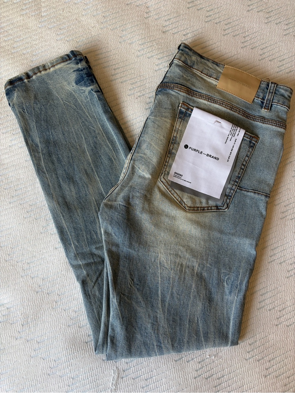 Purple Men's Light Wash Blue Jeans